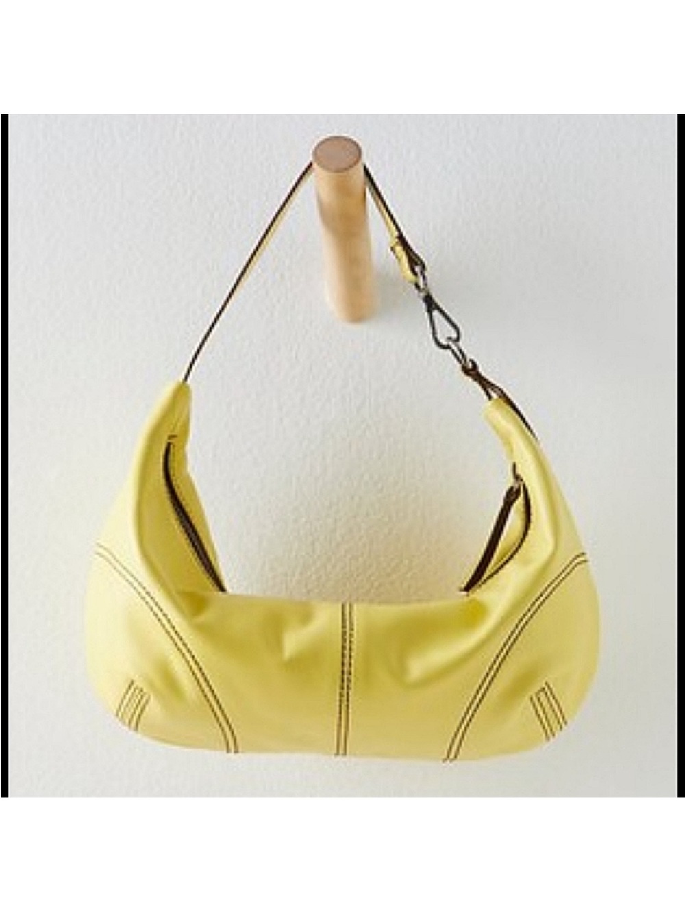Free People Yellow Cropped Hobo Shoulder Bag